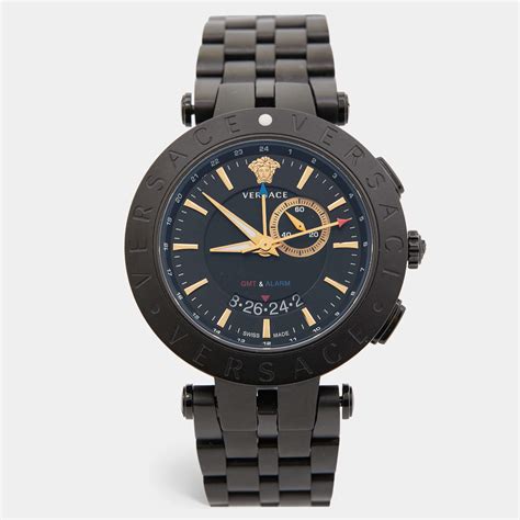 versace v-race watch 29g|Versace Mens Black 46 mm V.